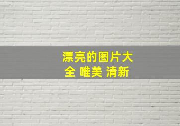 漂亮的图片大全 唯美 清新